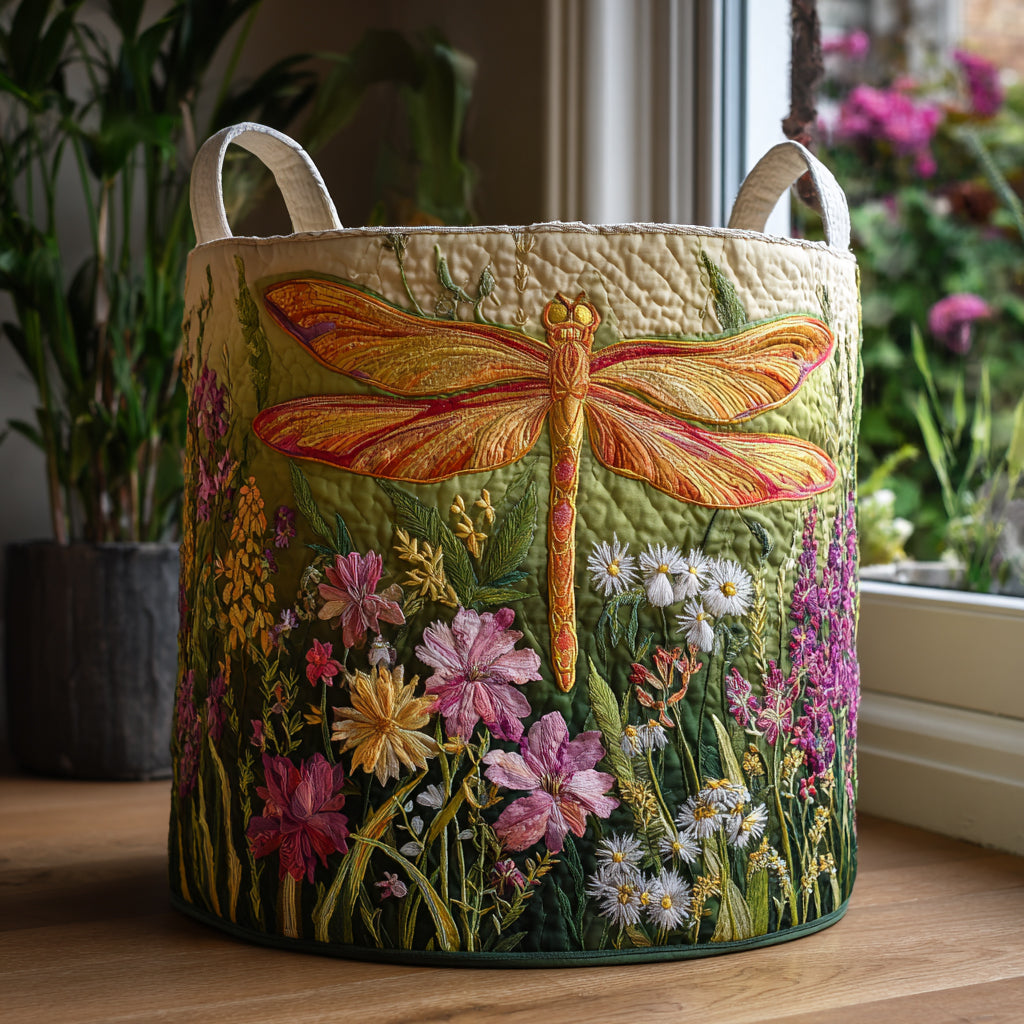 Dreamflight Dragonfly Quilted Laundry Basket NCU0DV1677