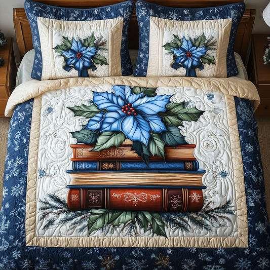 Dreaming of Books 3-Piece Quilted Bedding Set NCU0TL2082