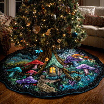 Dreamlight Cabin Christmas Quilted Tree Skirt NCU0PTT2233