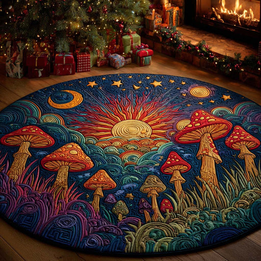 Dreamscape Mushroom Quilted Round Mat NCU0DQQ073