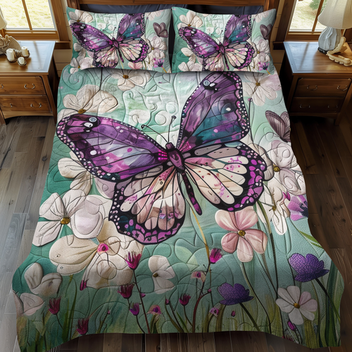 Dreamy Butterflies 3-Piece Quilted Bedding Set NCU0VL042