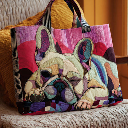 Bulldog Quilted Tote Bag NCU0QN077