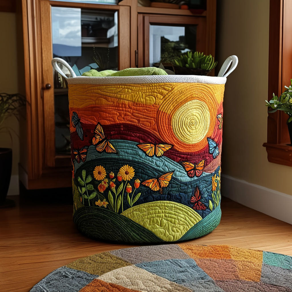 Dreamy Butterfly Quilted Laundry Basket NCU0PTT2588