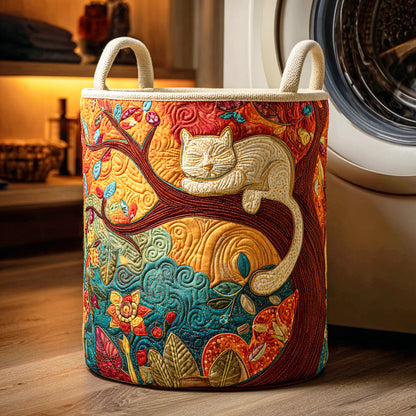 Dreamy Cat Corner Quilted Laundry Basket NCU0NTD699