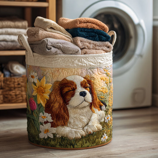 Dreamy Cavalier Day Quilted Laundry Basket NCU0HNH795