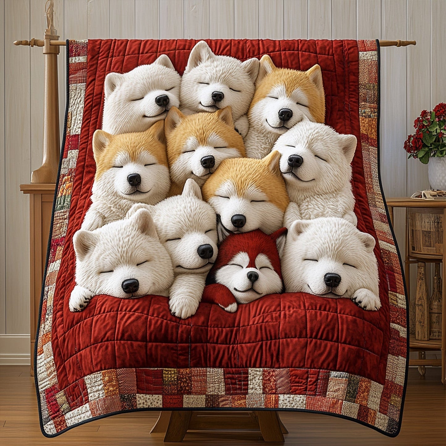 Dreamy Doggos Samoyed Quilted Blanket NCU0PT2331