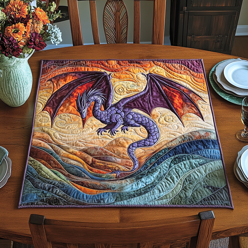 Dreamy Dragon Quilted Table Topper NCU0DDK565