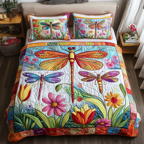 Dreamy Flora 3-Piece Quilted Bedding Set NCU0NVH180