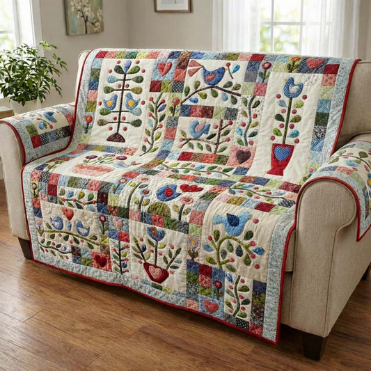 Dreamy Gardening Quilted Sofa Cover NCU0HNH963