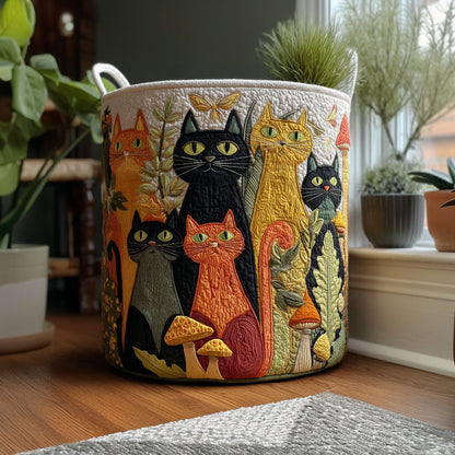 Dreamy Kitty Hollow Quilted Laundry Basket NCU0PTT2383