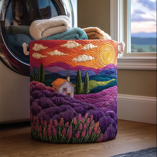Dreamy Lavender Quilted Laundry Basket NCU0TH2960