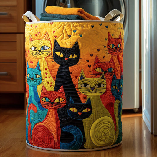 Dreamy Meows Quilted Laundry Basket NCU0PVL683