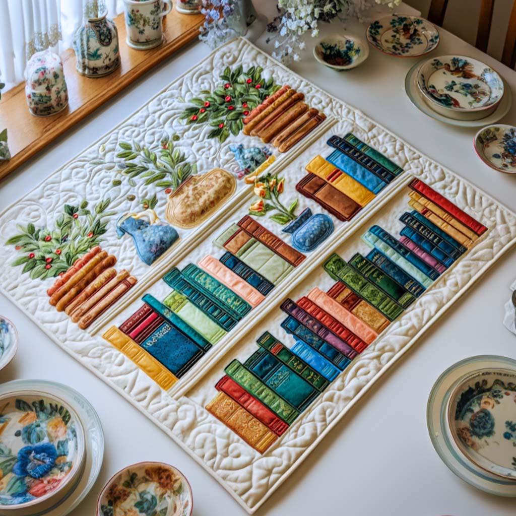 Dreamy Reading Time Quilted Table Topper NCU0NNT1382