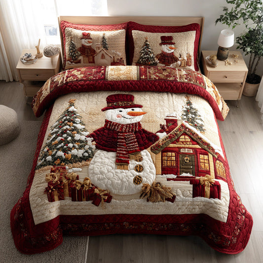 Dreamy Snow Garden 3-Piece Quilted Bedding Set NCU0NTD902