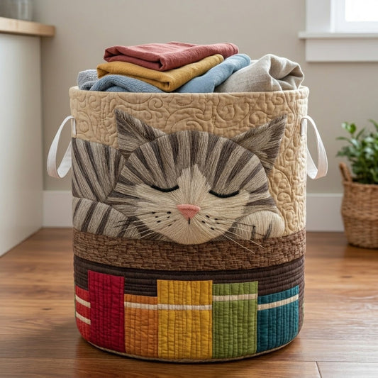 Dreamy Tabby Quilted Laundry Basket NCU0PVL820