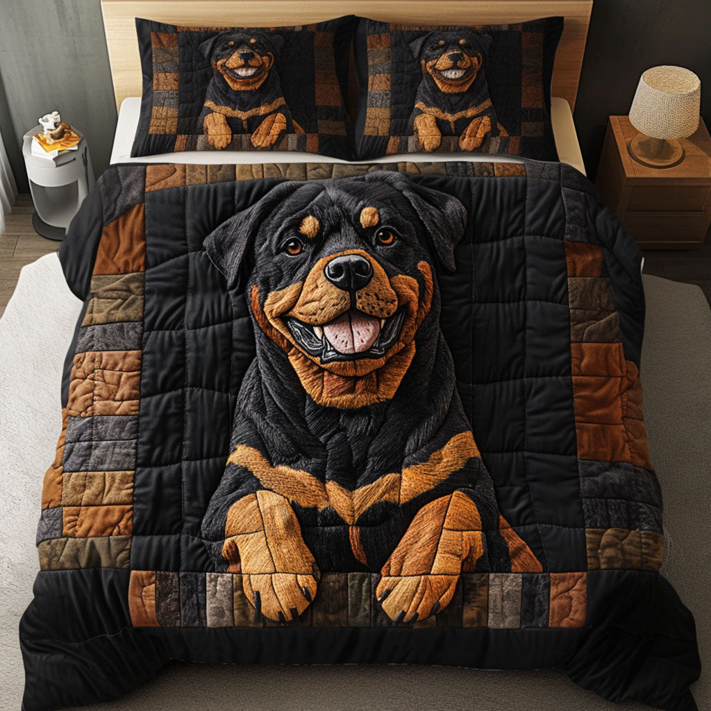 Drowsy Dog Delight 3-Piece Quilted Bedding Set NCU0NNT744