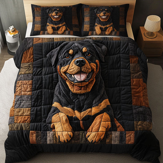 Drowsy Dog Delight 3-Piece Quilted Bedding Set NCU0NNT744