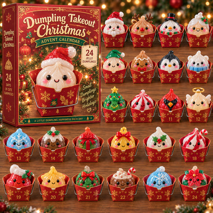 CHRISTMAS KICKOFF 40% OFF - Dumpling Wonderland Advent Calendar 2026 - 24-Day Festive Countdown, Acrylic Charms Blind Box - Gift For Christmas Lovers AC0TV004