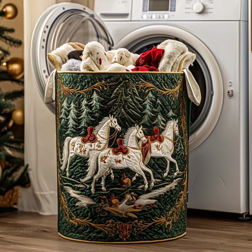 Dusty Hooves Quilted Laundry Basket NCU0NNT1147