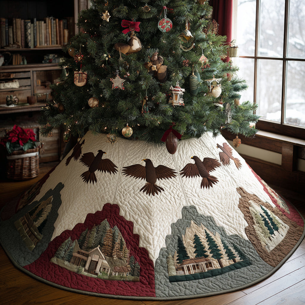 Eagle Crown Christmas Quilted Tree Skirt NCU0DV1475