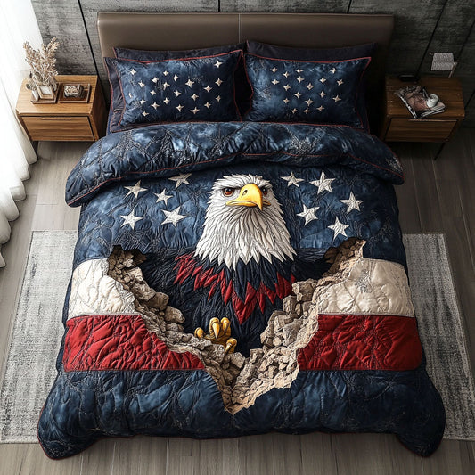 Eagle Freedom 3-Piece Quilted Bedding Set NCU0NTD1759