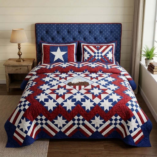 Eagle Glory 3-Piece Quilted Bedding Set NCU0DQQ0626
