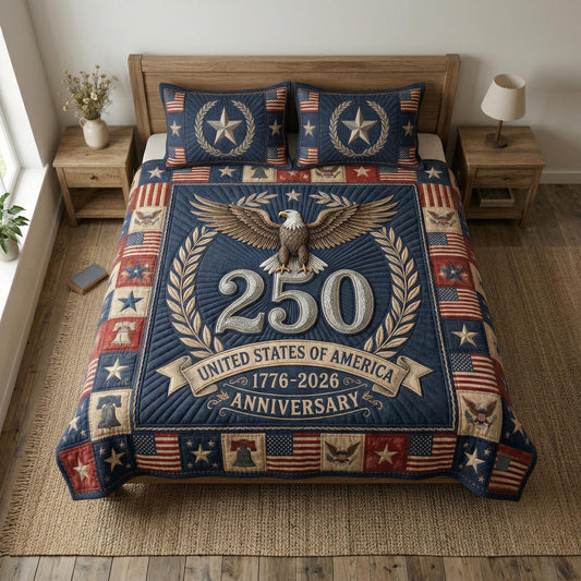 Eagle Glory 3-Piece Quilted Bedding Set NCU0NTD1823