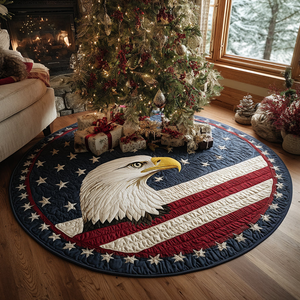 Eagle Glory Christmas Quilted Tree Skirt NCU0DV1466