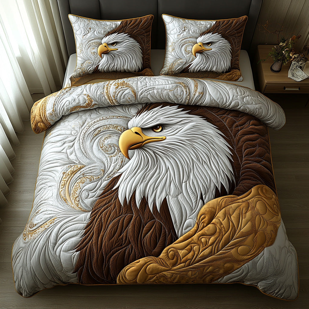 Eagle Heart 3-Piece Quilted Bedding Set NCU0DV513