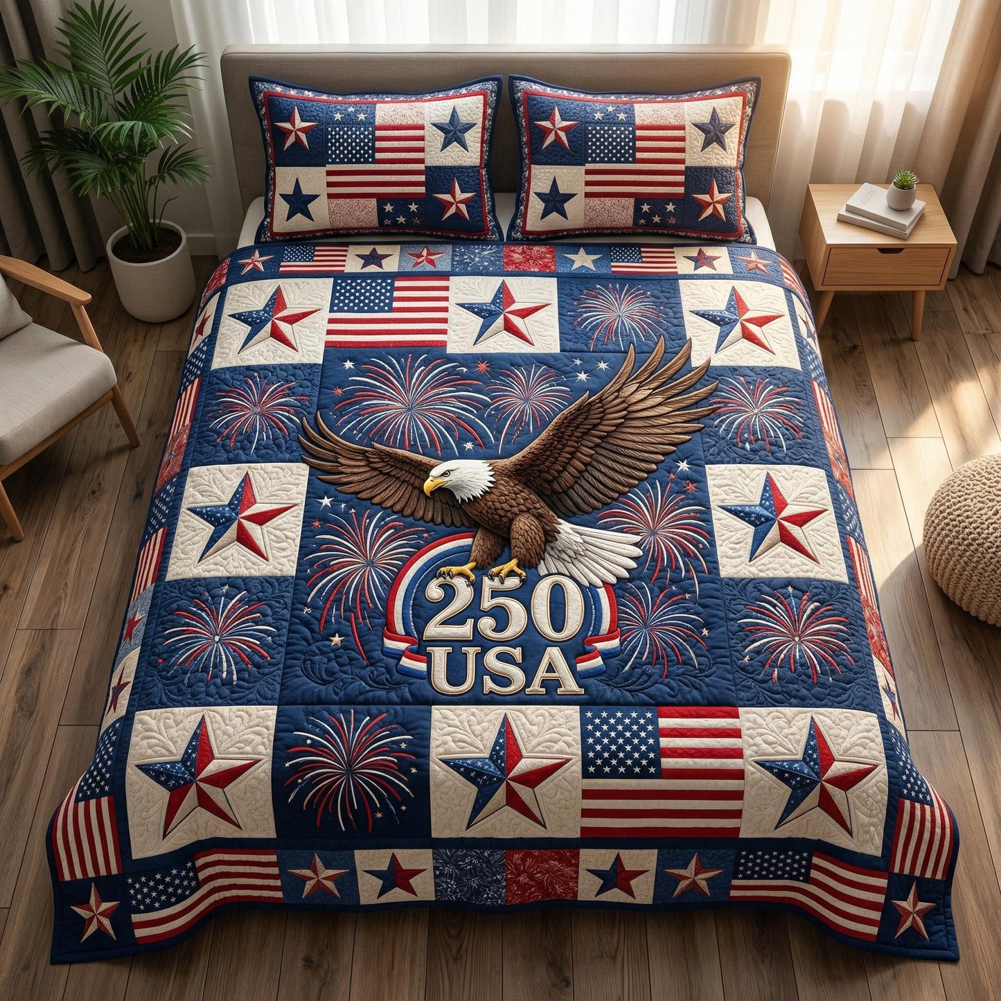 Eagle Legacy 3-Piece Quilted Bedding Set NCU0NTD1818