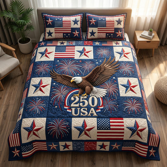 Eagle Legacy 3-Piece Quilted Bedding Set NCU0NTD1818