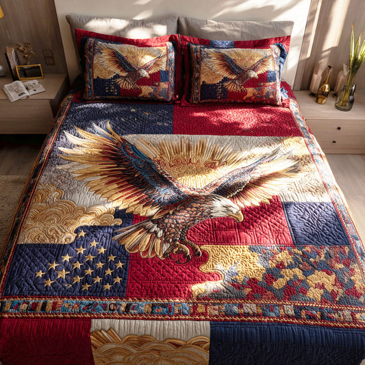 Eagle Pride 3-Piece Quilted Bedding Set NCU0NTD1758