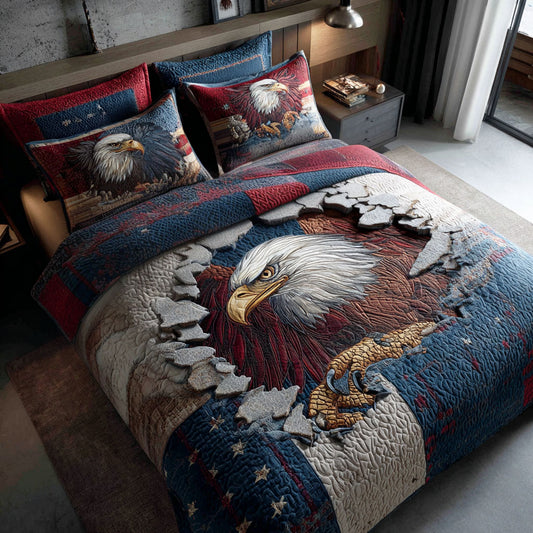 Eagle Spirit 3-Piece Quilted Bedding Set NCU0NTD1763