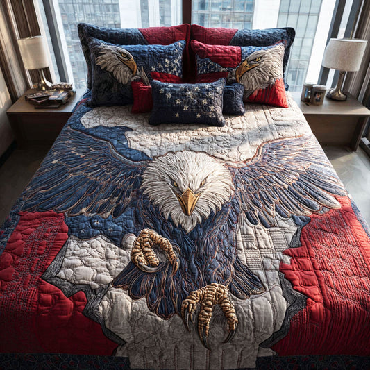 Eagle Stars 3-Piece Quilted Bedding Set NCU0NTD1762
