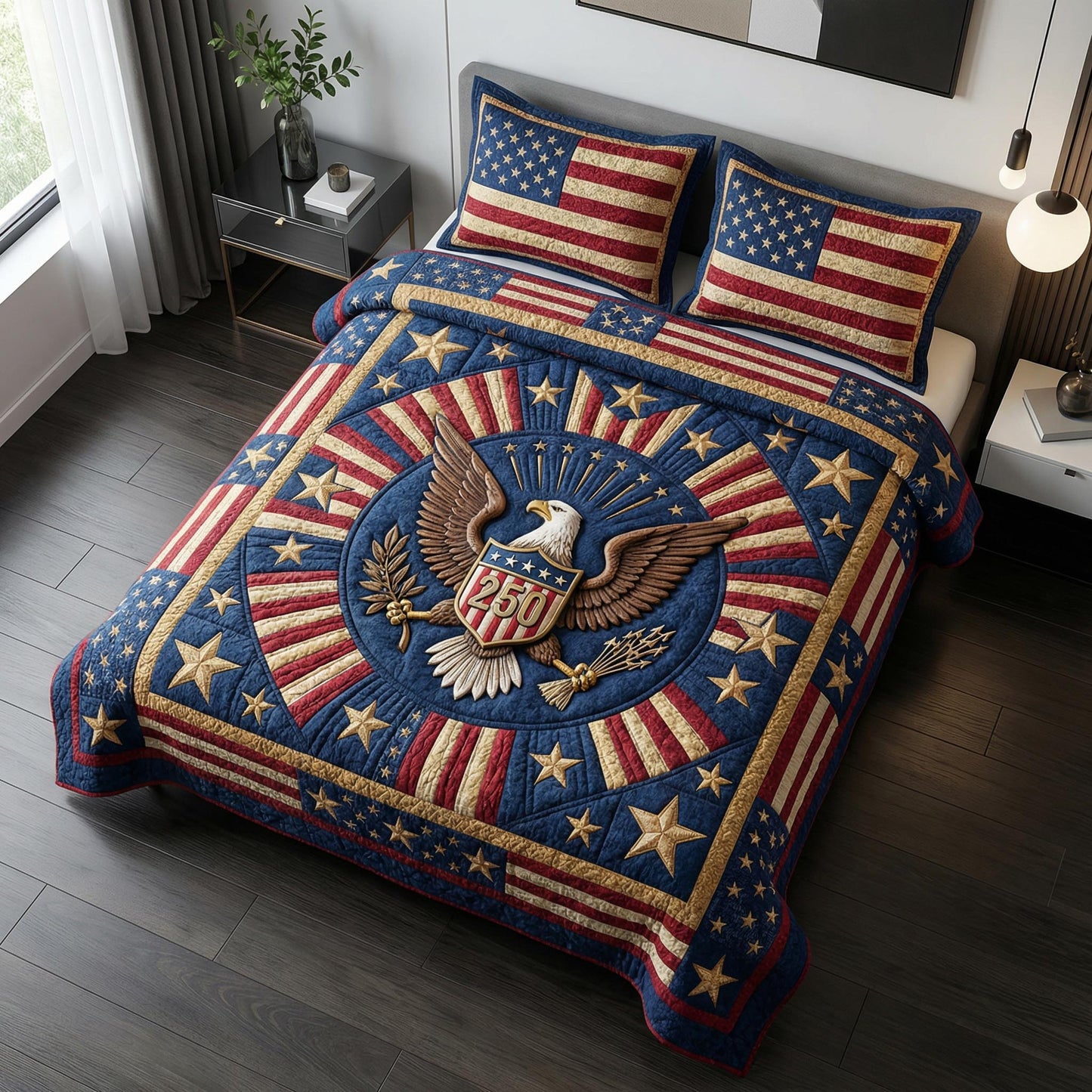 Eagle Victory 3-Piece Quilted Bedding Set NCU0NTD1824