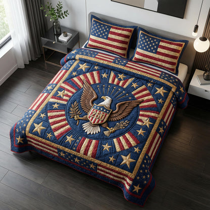 Eagle Victory 3-Piece Quilted Bedding Set NCU0NTD1824