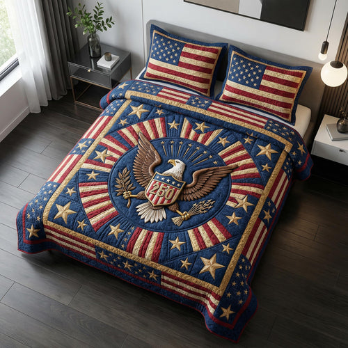 Eagle Victory 3-Piece Quilted Bedding Set NCU0NTD1824