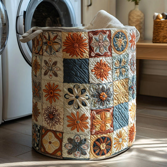 Earth Bloom Quilted Laundry Basket NCU0PTT741