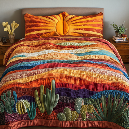 Earth Layers 3-Piece Quilted Bedding Set NCU0NVH129