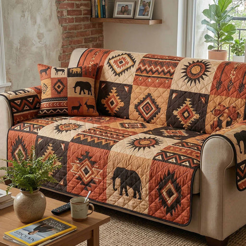 Earth Pattern Quilted Sofa Cover NCU0NXD1807