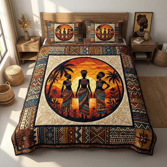 Earth Spirit 3-Piece Quilted Bedding Set NCU0NTD1842