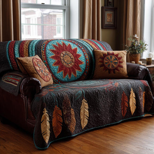 Earth Weave Quilted Sofa Cover NCU0DV1772