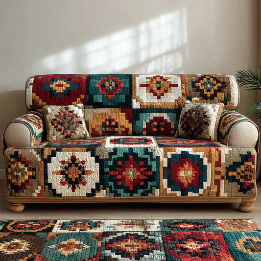 Earthbound Style Quilted Sofa Cover NCU0LDH520