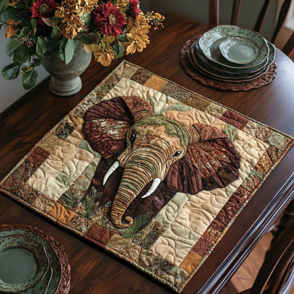 Earthy Elephant Quilted Table Topper NCU0DDK538