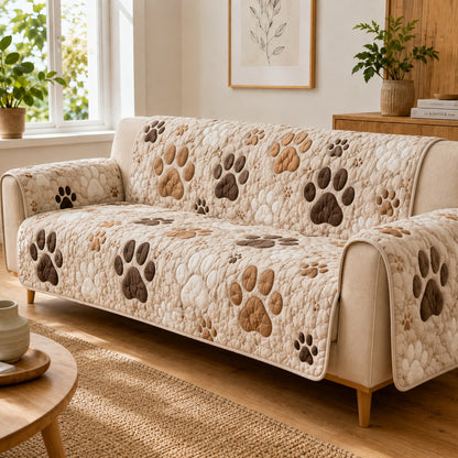 Earthy Mocha Tracks Quilted Sofa Cover NCU0PVL1025
