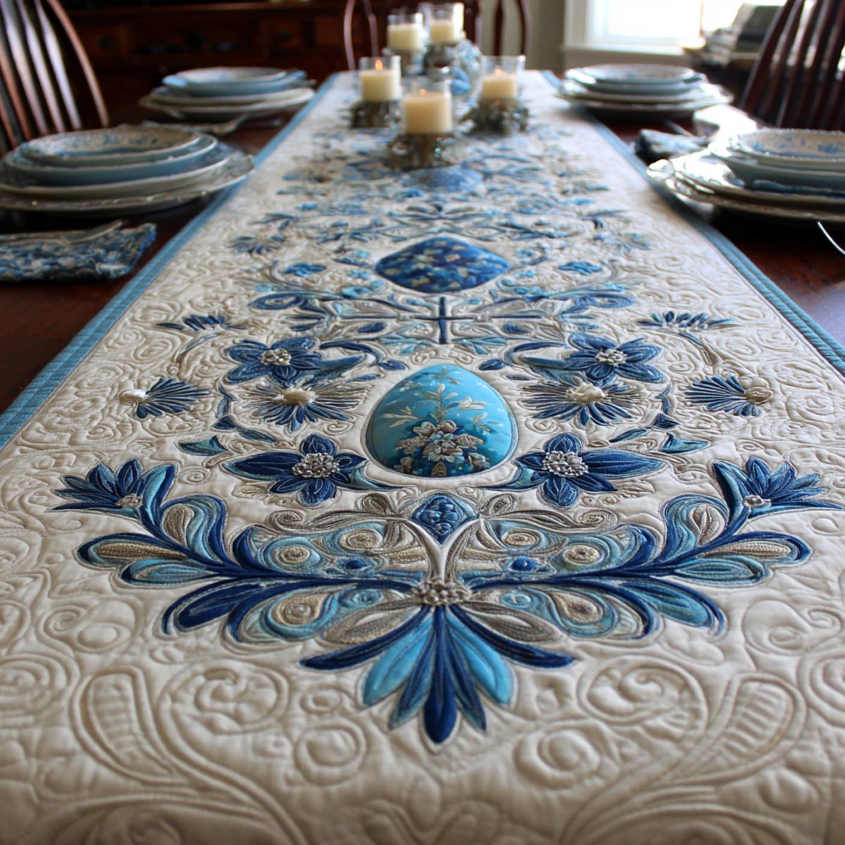 Easter Charm Quilted Table Runner NCU0DV2012