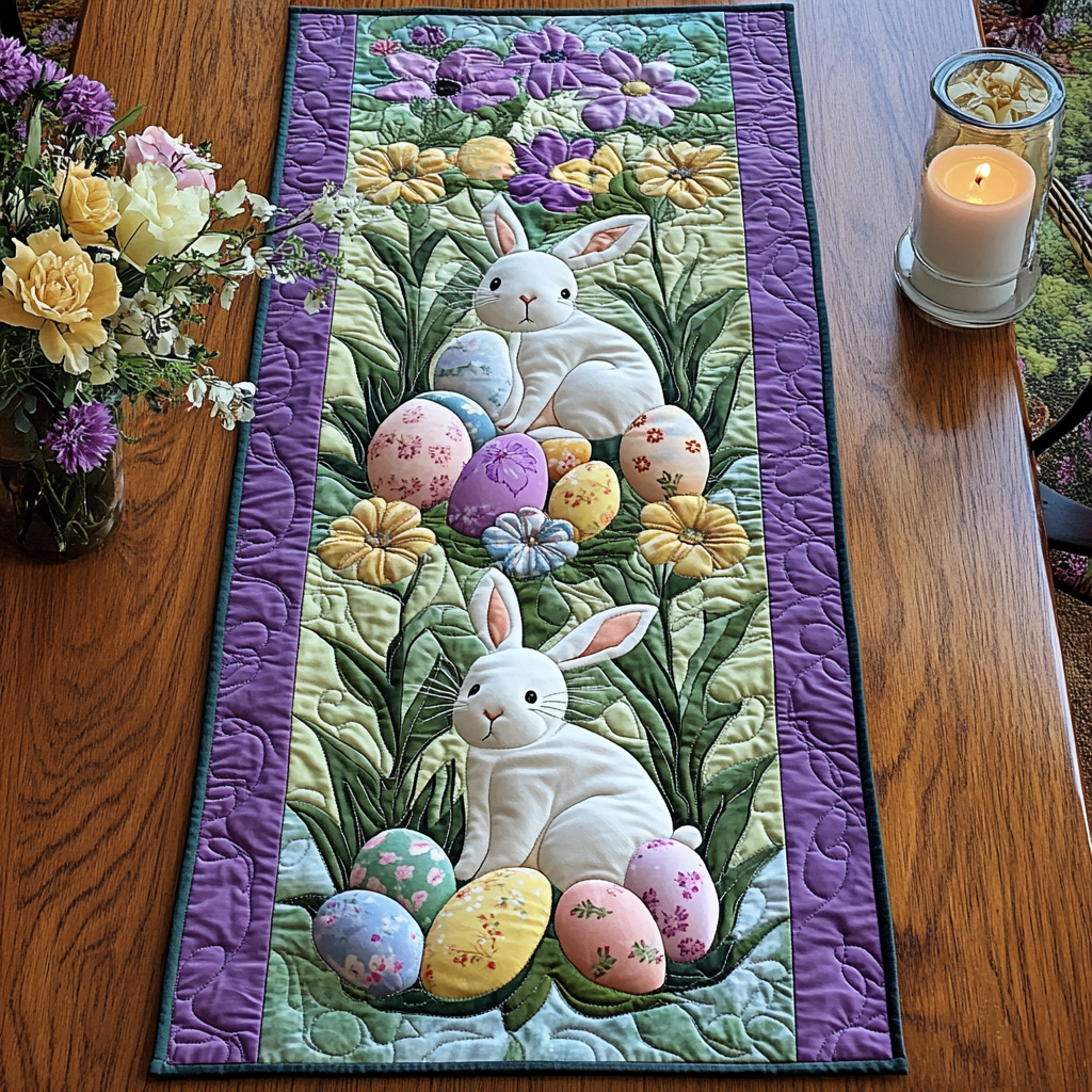Easter Greetings Quilted Table Runner NCU0NVH278