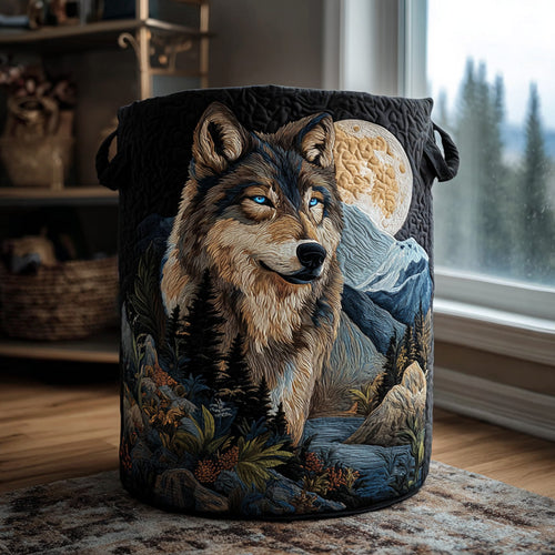 Echo Ridge Wolf Quilted Laundry Basket NCU0PTT1742