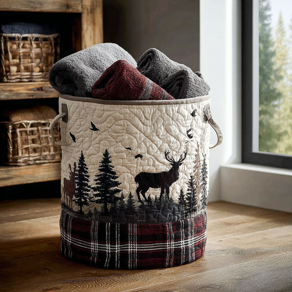 Echoes of the Hunt Quilted Laundry Basket NCU0PTT1909