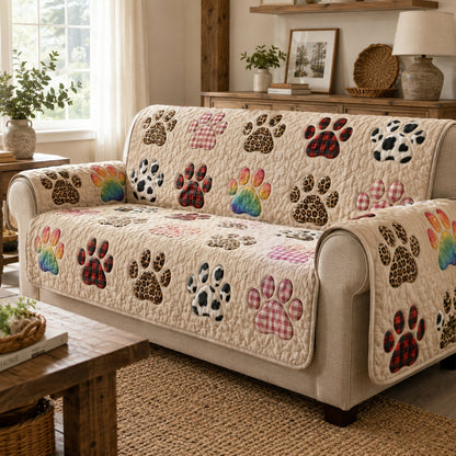 Eclectic Motif Tracks Quilted Sofa Cover NCU0PVL1019